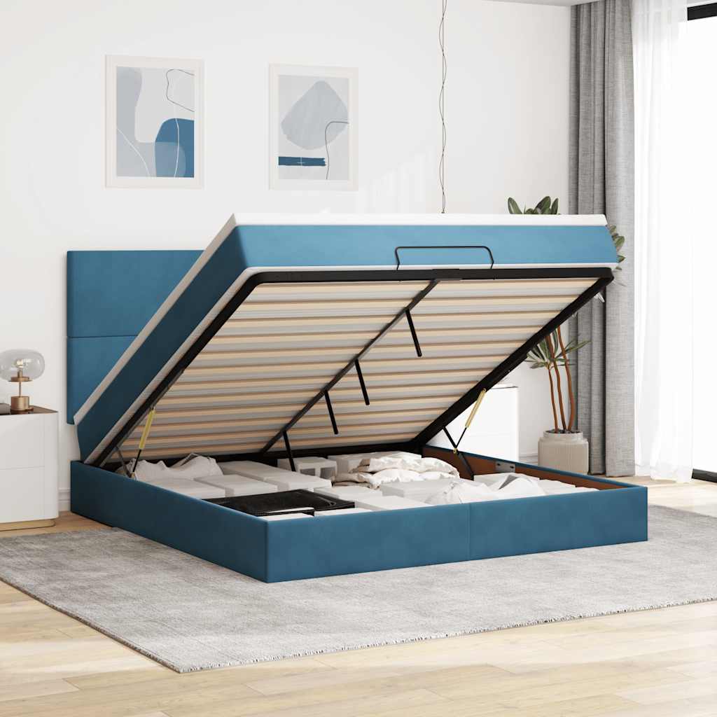 Ottoman Bed With Mattresses 180X200Cm Velvet