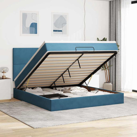 Ottoman Bed With Mattresses 180X200Cm Velvet