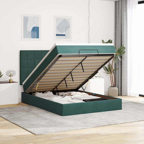 Ottoman Bed With Mattresses 180X200Cm Velvet