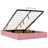 Ottoman Bed with Mattresses Pink 140x190cm Velvet