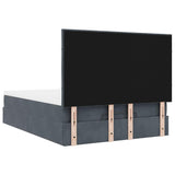 Ottoman Bed with Mattresses Dark Grey 140x200cm Velvet