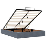 Ottoman Bed with Mattresses Dark Grey 140x200cm Velvet