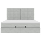 Ottoman Bed with Mattresses Light Grey 160x200cm Velvet