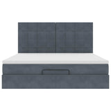 Ottoman Bed with Mattresses Dark Grey 160x200cm Velvet