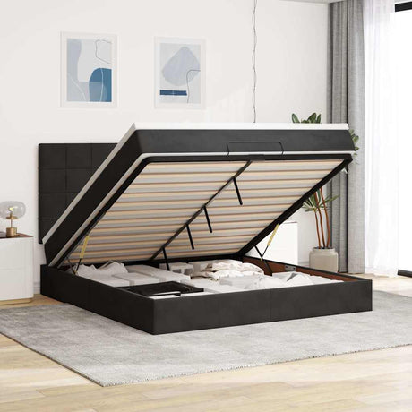 Ottoman Bed With Mattresses 180X200Cm Velvet