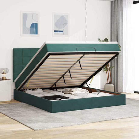 Ottoman Bed With Mattresses 180X200Cm Velvet