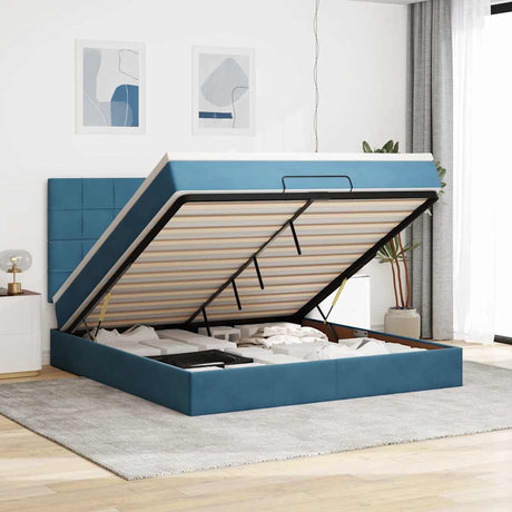 Ottoman Bed With Mattresses 180X200Cm Velvet