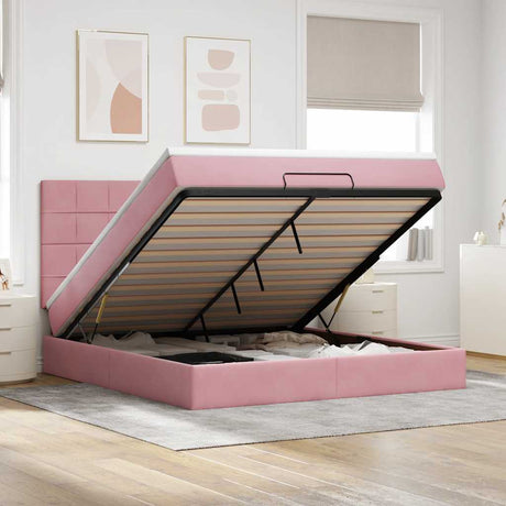 Ottoman Bed With Mattresses 180X200Cm Velvet