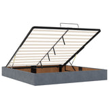 Ottoman Bed with Mattresses Dark Grey 180x200cm Velvet