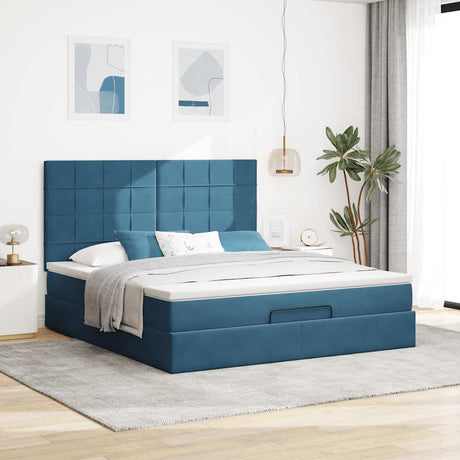 Ottoman Bed With Mattresses 180X200Cm Velvet
