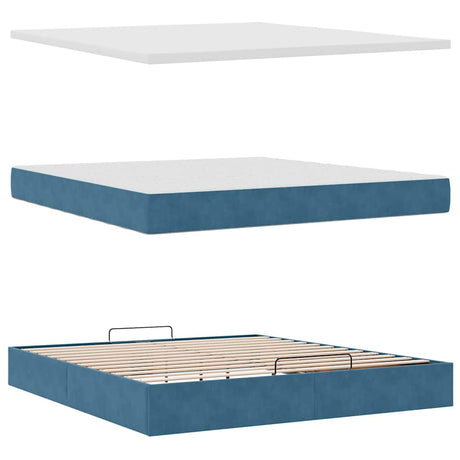 Ottoman Bed With Mattresses 180X200Cm Velvet