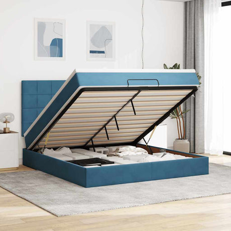 Ottoman Bed With Mattresses 180X200Cm Velvet