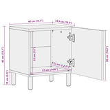 Bed Cabinet Black 40X33.5X46 Cm Solid Rough Wood Mango