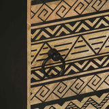 Bed Cabinet Black 40X33.5X46 Cm Solid Rough Wood Mango