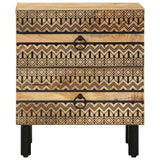 Bed Cabinet Black 40X33.5X46 Cm Solid Rough Wood Mango