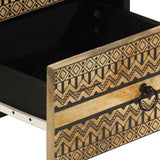 Bed Cabinet Black 40X33.5X46 Cm Solid Rough Wood Mango