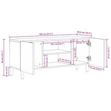 Tv Cabinet Black 105X33.5X46 Cm Solid Rough Wood Mango