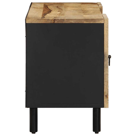 Tv Cabinet Black 105X33.5X46 Cm Solid Rough Wood Mango