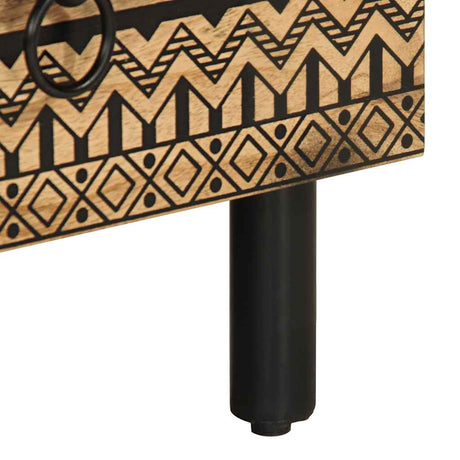Tv Cabinet Black 70X33.5X46 Cm Solid Rough Wood Mango