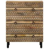 Sideboard 60X33.5X75 Cm Solid Rough Wood Mango