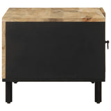 Coffee Table Black 80X50X40 Cm Solid Rough Wood Mango