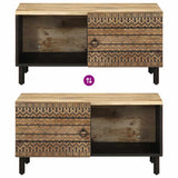 Coffee Table Black 80X50X40 Cm Solid Rough Wood Mango