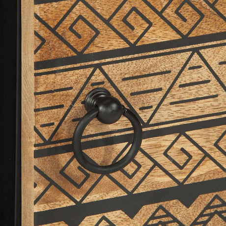 Coffee Table Black 80X50X40 Cm Solid Rough Wood Mango