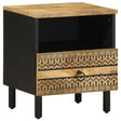 Bed Cabinets 2 Pcs Black 40X33X46 Cm Solid Rough Wood Mango