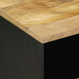Bed Cabinets 2 Pcs Black 40X33X46 Cm Solid Rough Wood Mango