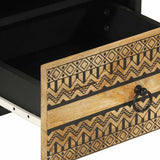 Bed Cabinets 2 Pcs Black 40X33X46 Cm Solid Rough Wood Mango