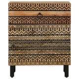 Bed Cabinet Black 50X33X60 Cm Solid Rough Wood Mango
