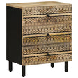 Bed Cabinet Black 50X33X62 Cm Solid Rough Wood Mango