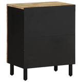 Bed Cabinet Black 50X33X62 Cm Solid Rough Wood Mango