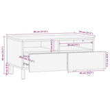 Coffee Table Black 80X54X40 Cm Solid Rough Wood Mango