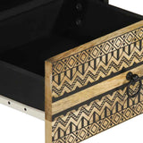 Coffee Table Black 80X54X40 Cm Solid Rough Wood Mango