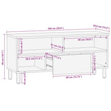 Tv Cabinet Black 100X33.5X46 Cm Solid Rough Wood Mango