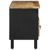 Tv Cabinet Black 100X33.5X46 Cm Solid Rough Wood Mango