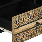 Tv Cabinet Black 100X33.5X46 Cm Solid Rough Wood Mango