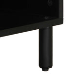Tv Cabinet Black 100X33.5X46 Cm Solid Rough Wood Mango