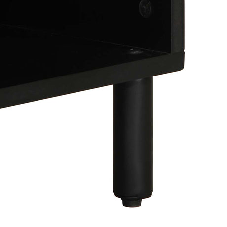 Tv Cabinet Black 100X33.5X46 Cm Solid Rough Wood Mango