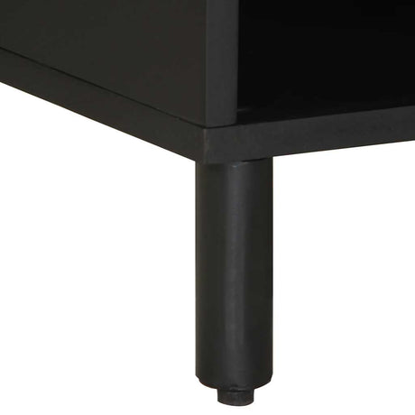 Tv Cabinet Black 80X33.5X46 Cm Solid Rough Wood Mango