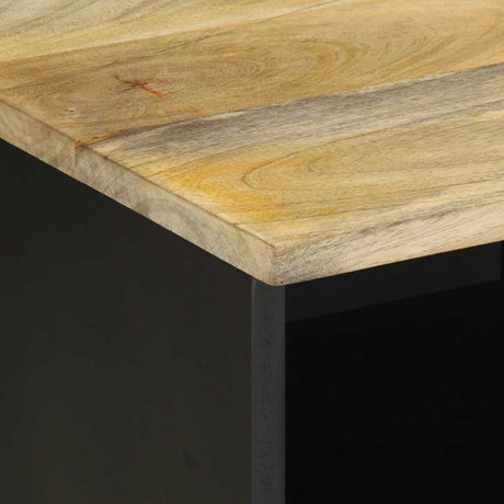 Tv Cabinet Black 100X33.5X46 Cm Solid Rough Wood Mango