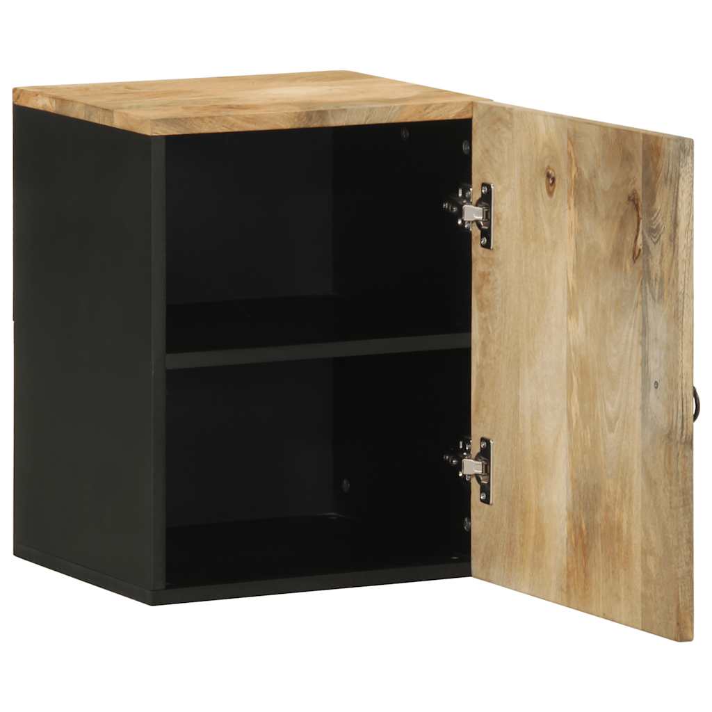Bathroom Hanging Cabinet Black 38X33.5X48 Cm Solid Wood Mango