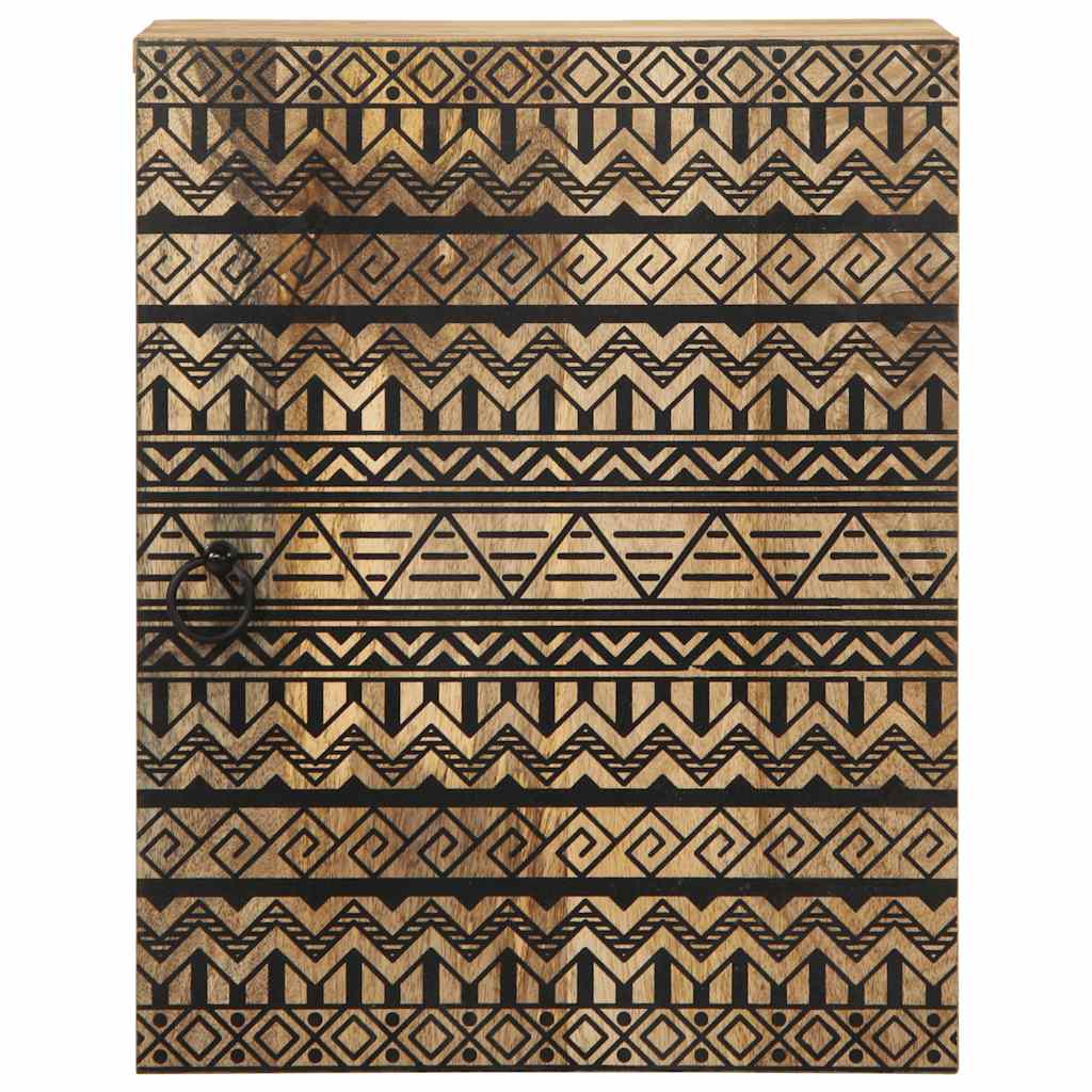 Bathroom Hanging Cabinet Black 38X33.5X48 Cm Solid Wood Mango