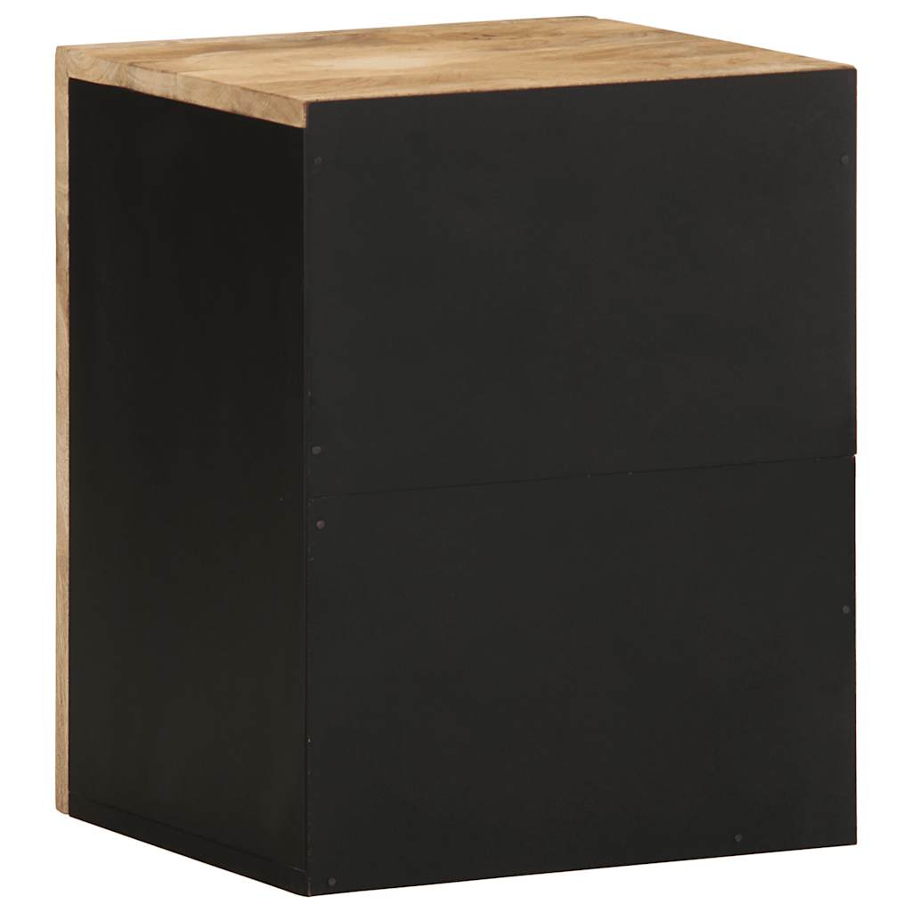 Bathroom Hanging Cabinet Black 38X33.5X48 Cm Solid Wood Mango