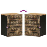 Bathroom Hanging Cabinet Black 38X33.5X48 Cm Solid Wood Mango