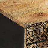 Bathroom Hanging Cabinet Black 38X33.5X48 Cm Solid Wood Mango