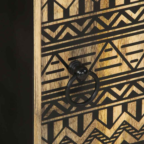 Bathroom Hanging Cabinet Black 38X33.5X48 Cm Solid Wood Mango