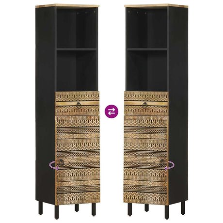 Bathroom Cabinet 38X33.5X160 Cm Solid Wood Mango