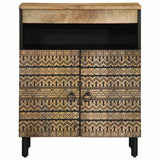 Sideboard 60X33.5X75 Cm Solid Rough Wood Mango